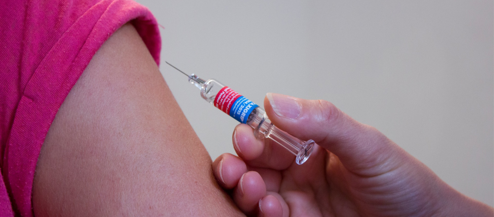 a person getting a flu shot