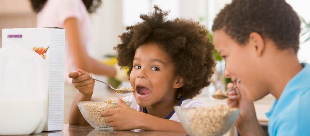 Kids Eating Breakfast