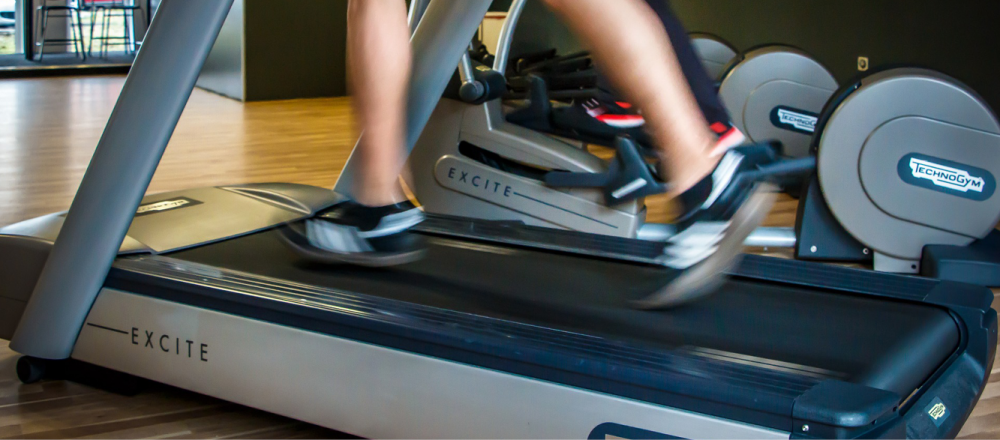 Running on a treadmill