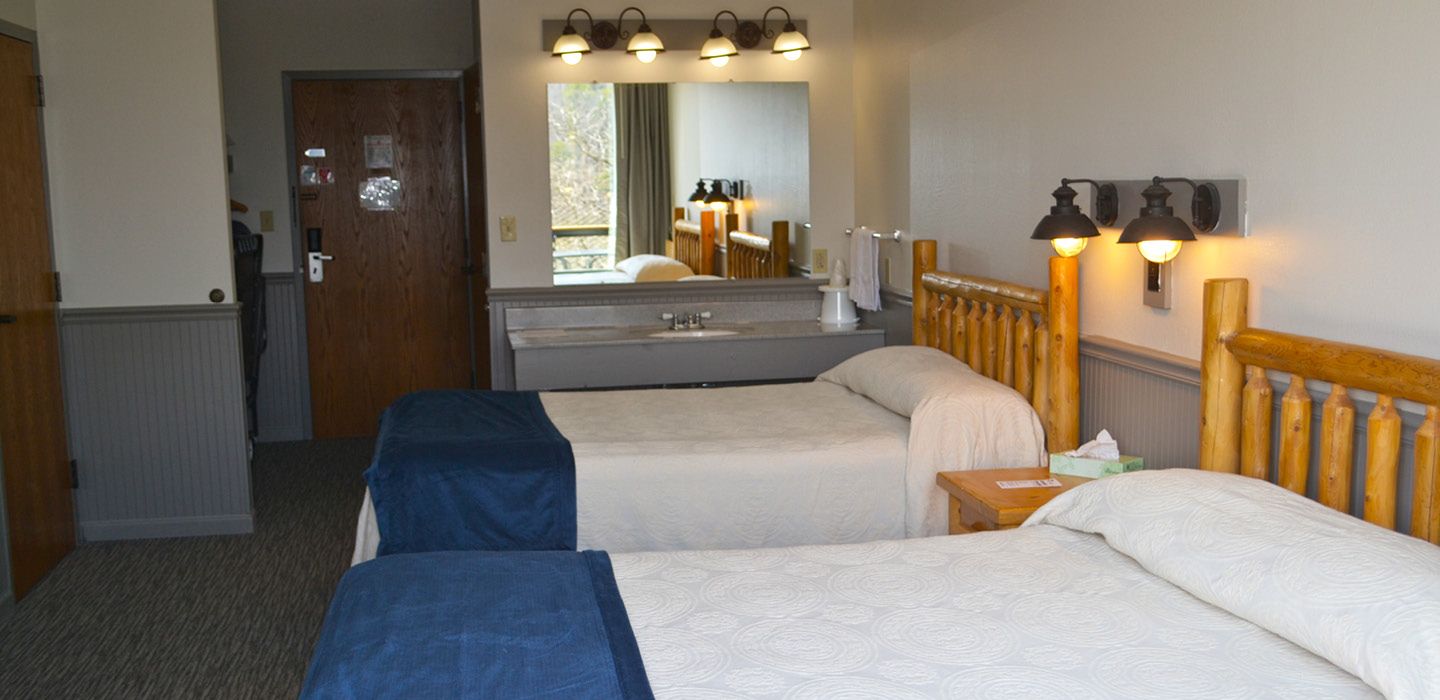 A guest room in the main lodge