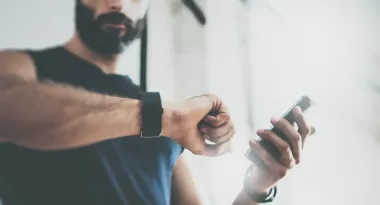 guy wearing fitness watch