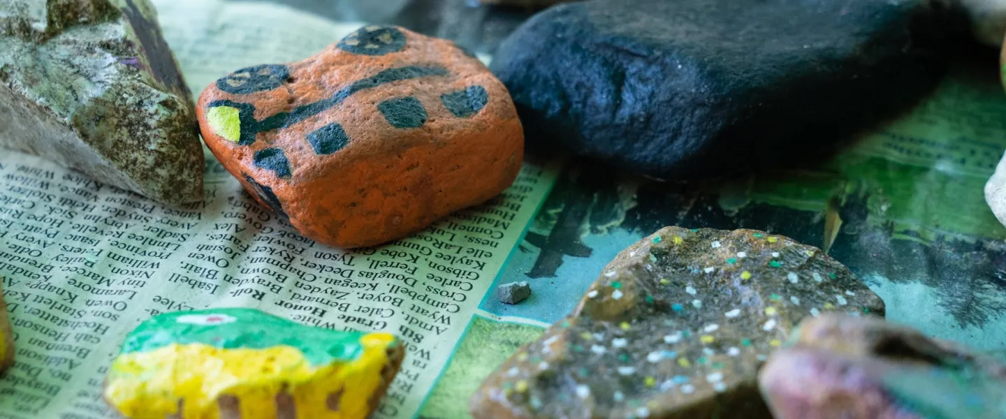 ymca trout lodge arts & crafts painted rocks