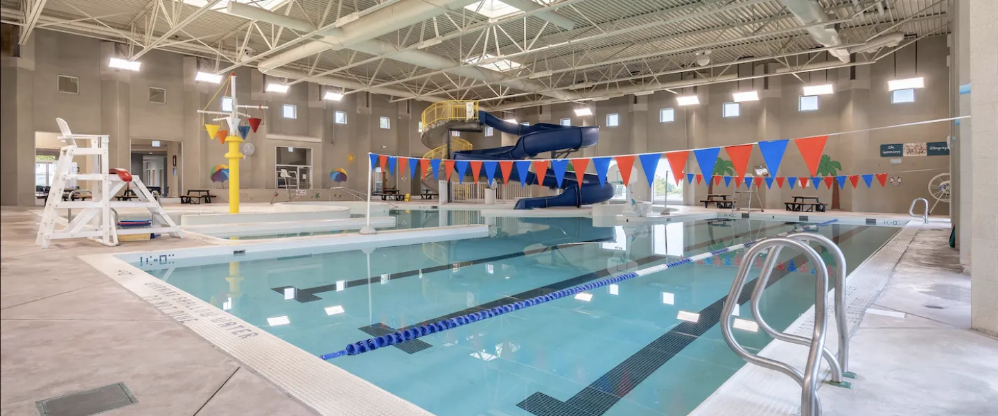 Ste Genevieve County YMCA Community Center indoor swimming pool with lap lanes for lap swimming