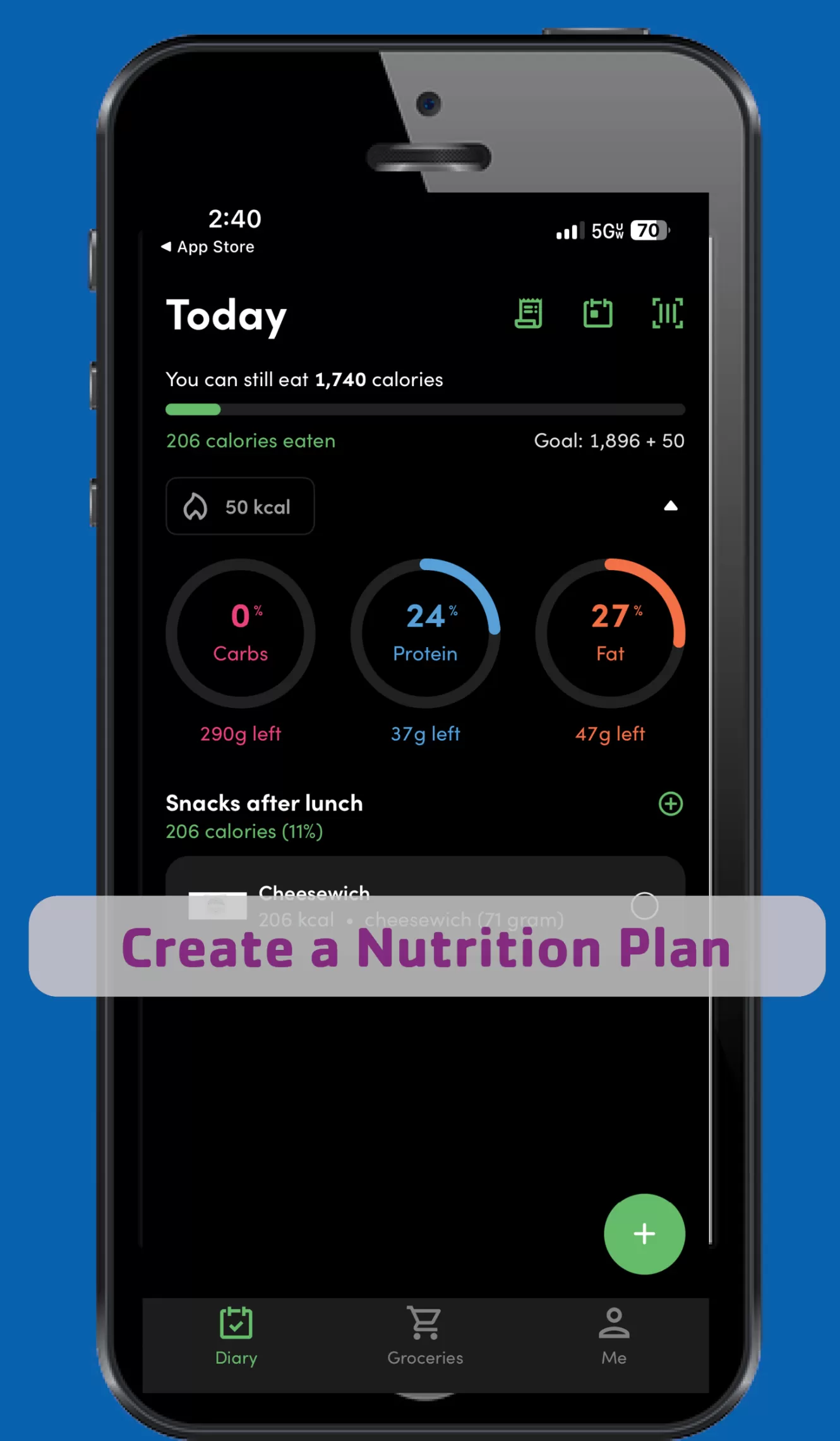 The Gateway Region YMCA mobile app allows members to create a nutrition plan and track their food intake.