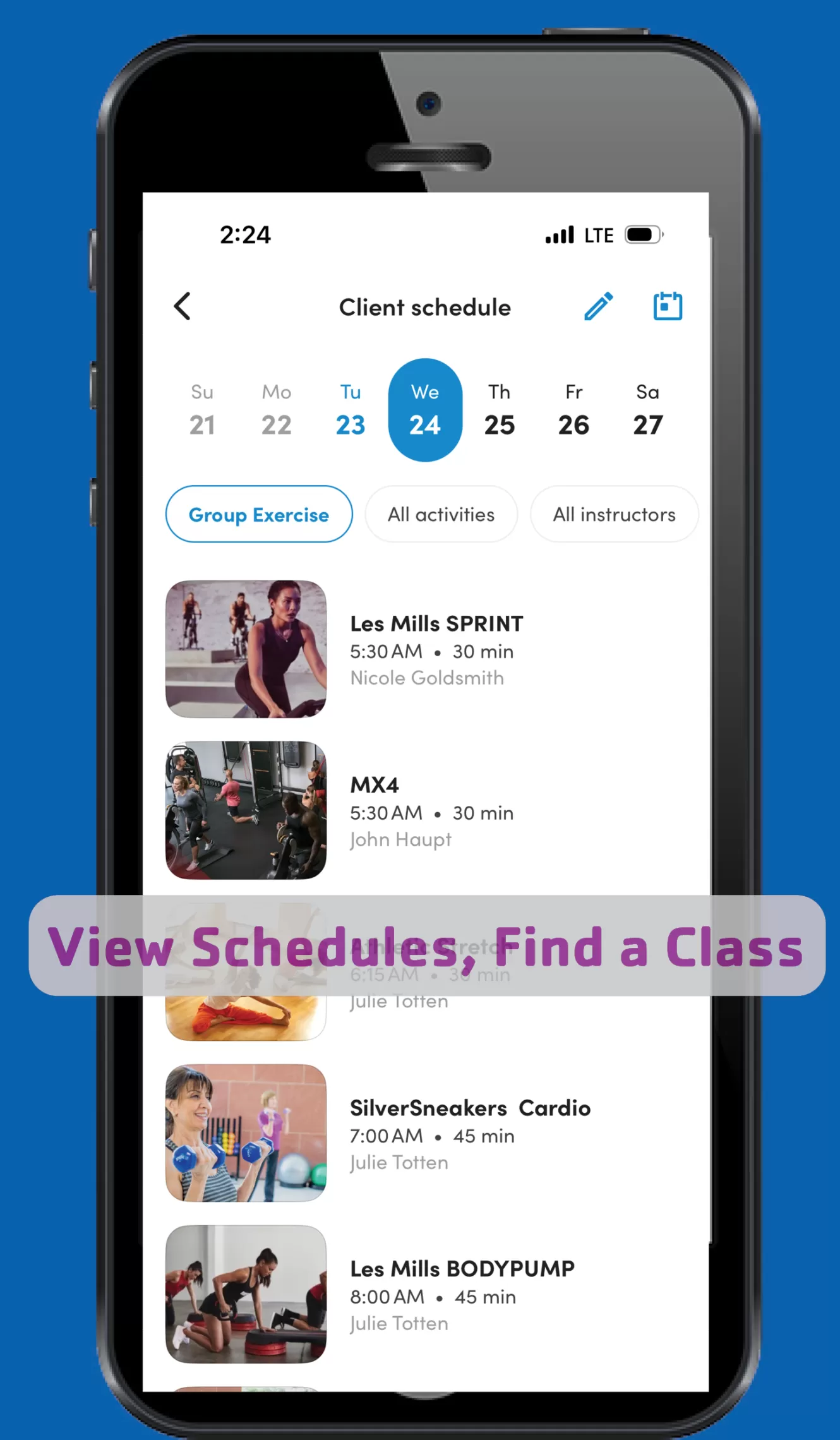 The Gateway Region YMCA mobile app allows you to view schedules across all 24 locations and reserve your space.