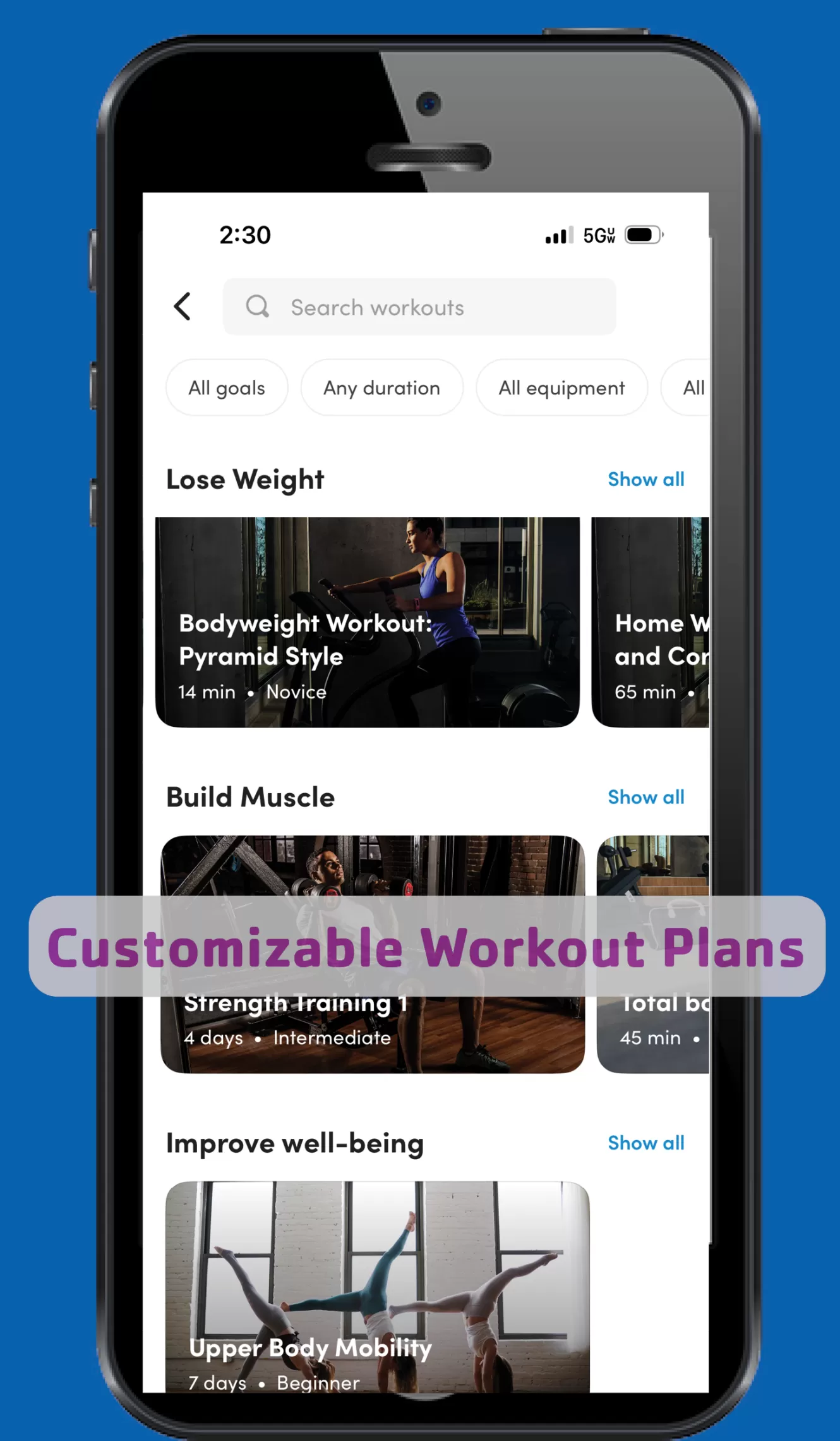 The Gateway Region YMCA mobile app provides hundreds of ready-made and customizable workout plans.