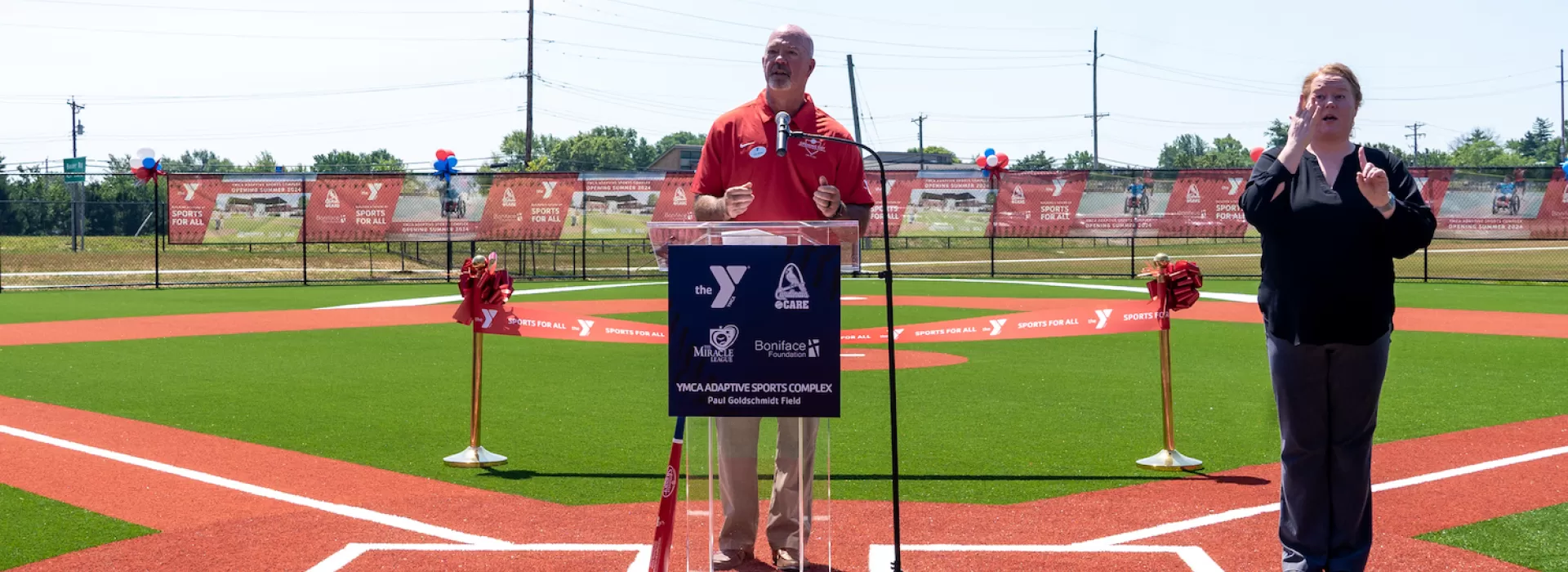 YMCA Adaptive Sports Complex featuring Paul Goldschmidt Field and Cardinals Care Ribbon Cutting