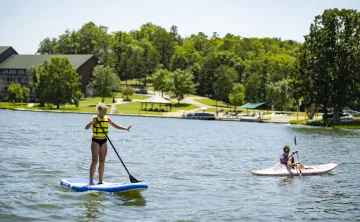 kayaking at ymca trout lodge spring break
